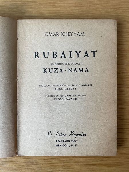 Rubaiyat: seguidos del poema Kuza-nama
