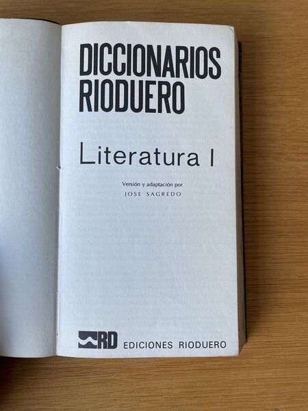 Diccionarios Rioduero: Literatura I