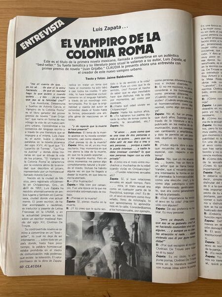 Luis Zapata...El vampiro de la colonia Roma